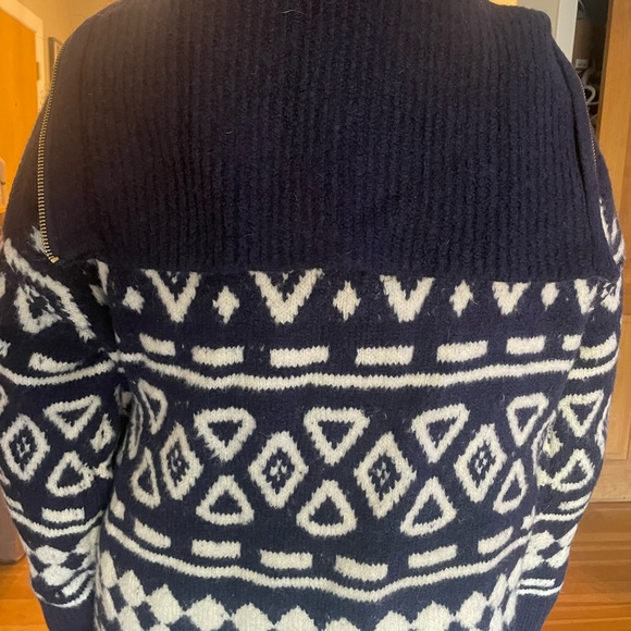 Relaxed half-zip sweater in geometric knit - Picture 7 of 7